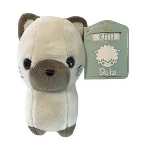 Bellzi Kitti the Siamese Cat Mini Plush Toy Stuffed Animal Beige